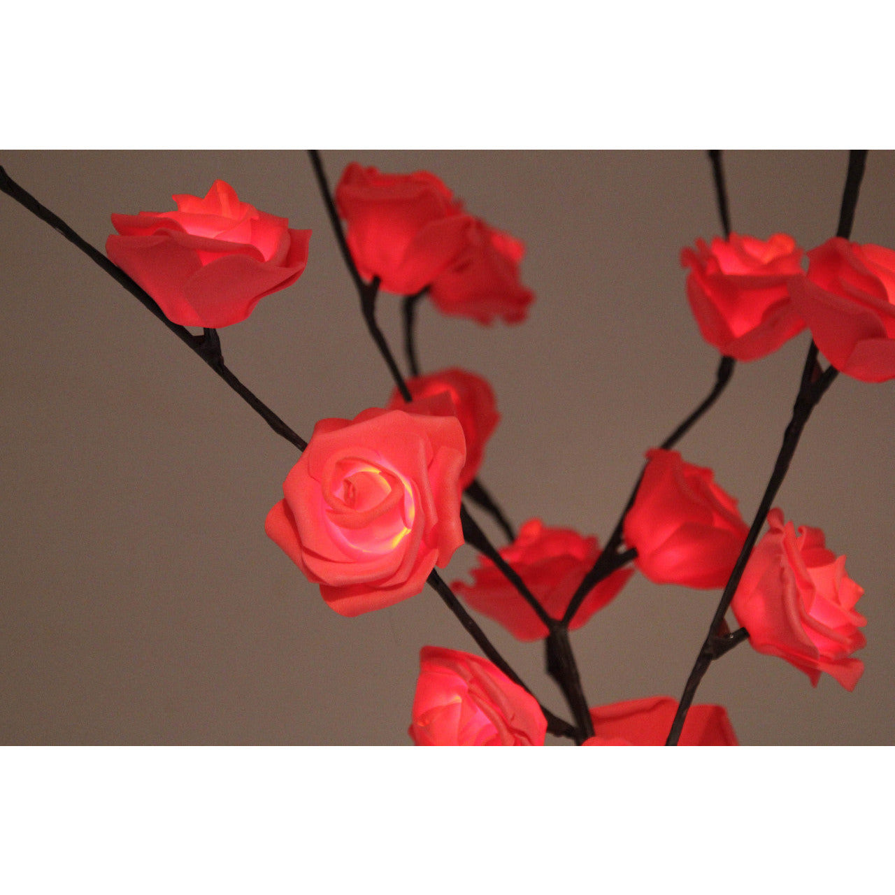 1 Set of 50cm H 20 LED Red Rose Tree Branch Stem Fairy Light Wedding Event Party Function Table Vase Centrepiece Decoration