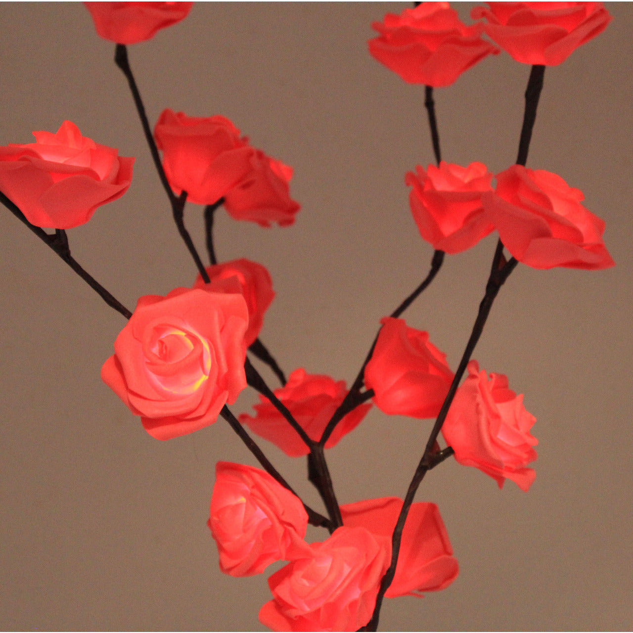 1 Set of 50cm H 20 LED Red Rose Tree Branch Stem Fairy Light Wedding Event Party Function Table Vase Centrepiece Decoration