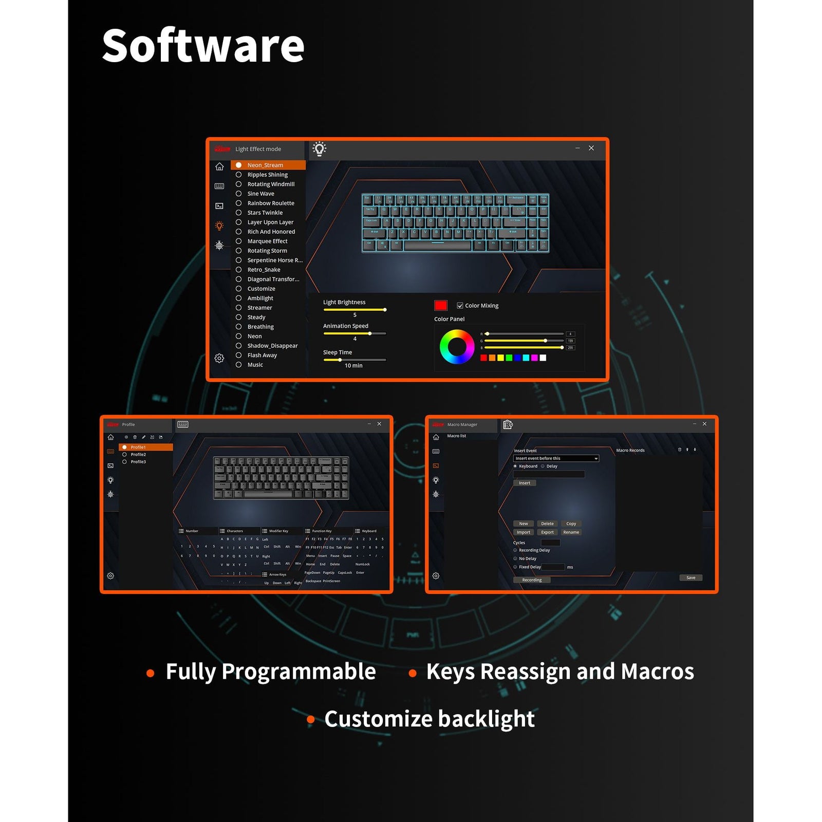 ROYAL KLUDGE RK84 Wireless Hot Swap Black 65% Mechanical Keyboard, Red Switch