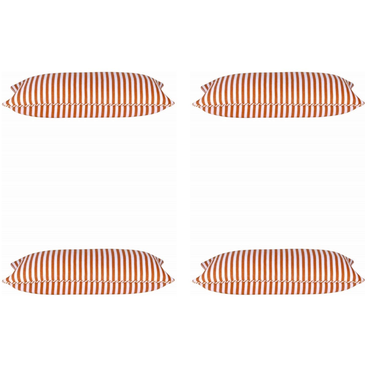 Pack of 4 Dandi Orange & White Rectangle Cushion Covers