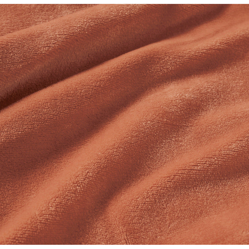 2 in 1 Teddy Sherpa Quilt Cover Set and Blanket queen size terracotta