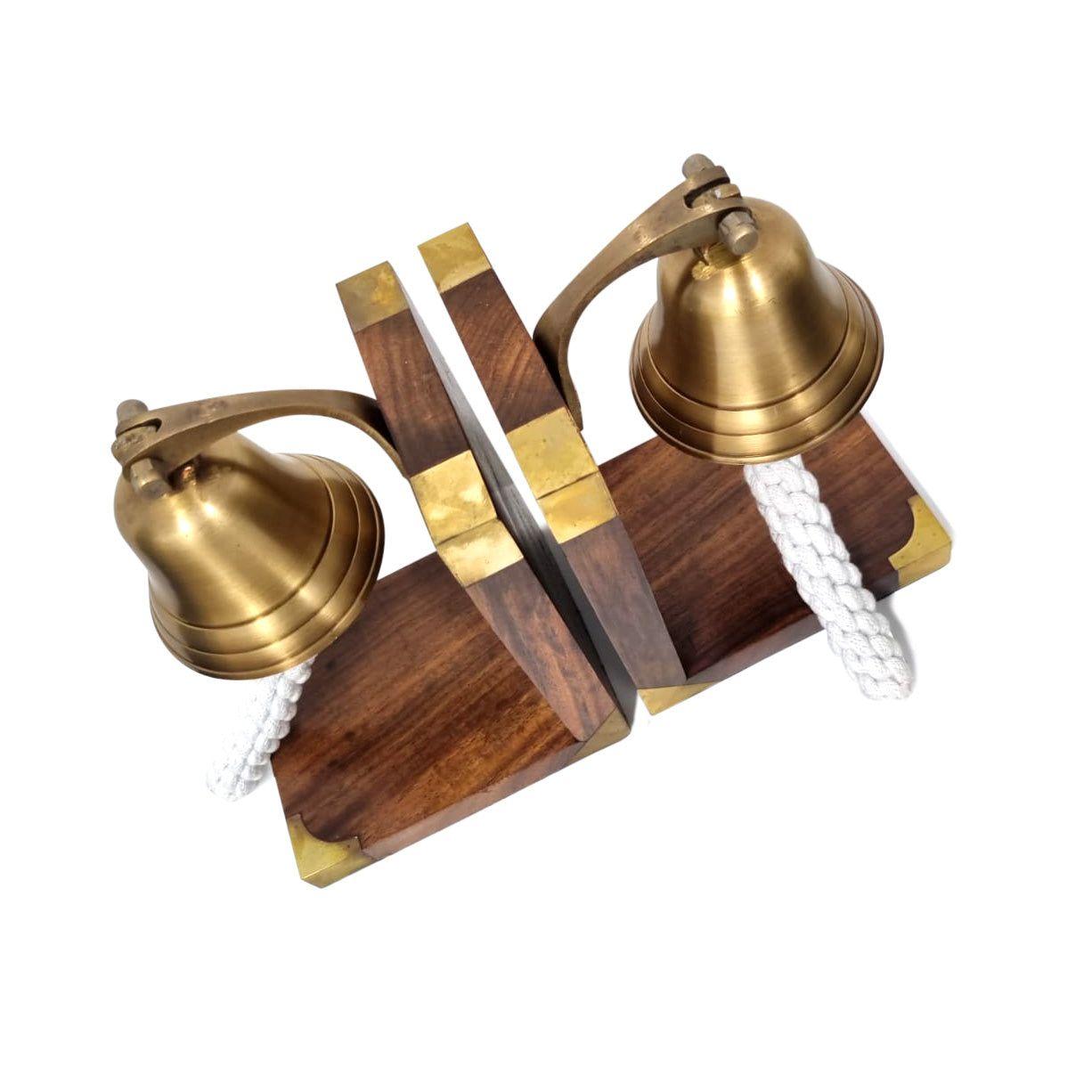 Brass Bookend - Anchor Bell