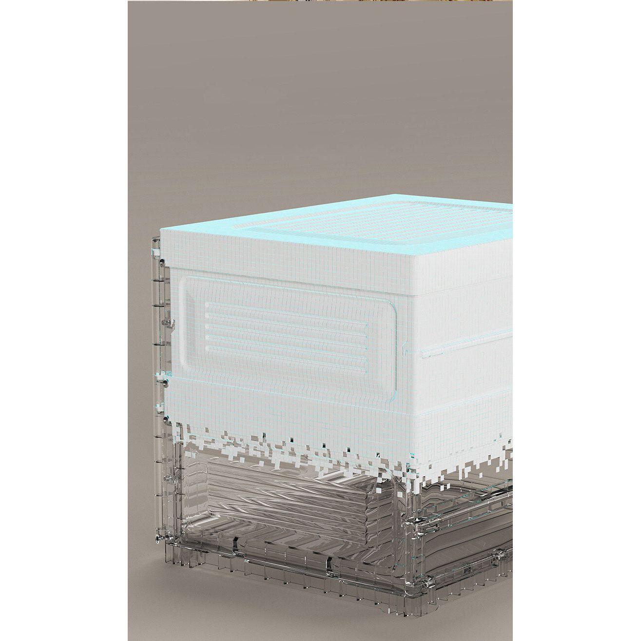 Kylin Cubes Storage Folding Shoe Cabinet With 2 Column & 7 Grids & 4 Brown Door