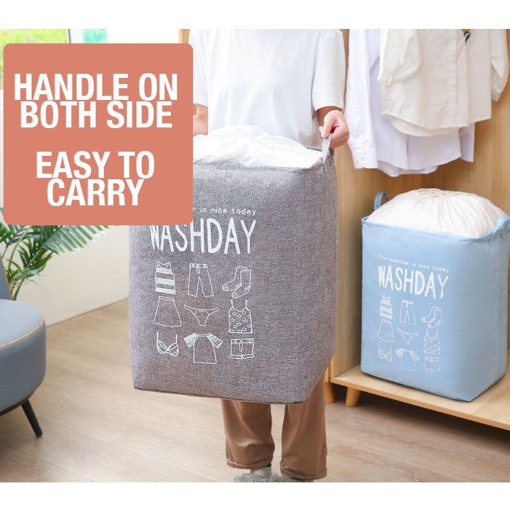 Ex-Large Capacity Collapsible Laundry Basket Foldable Washing Bin Hamper Linen