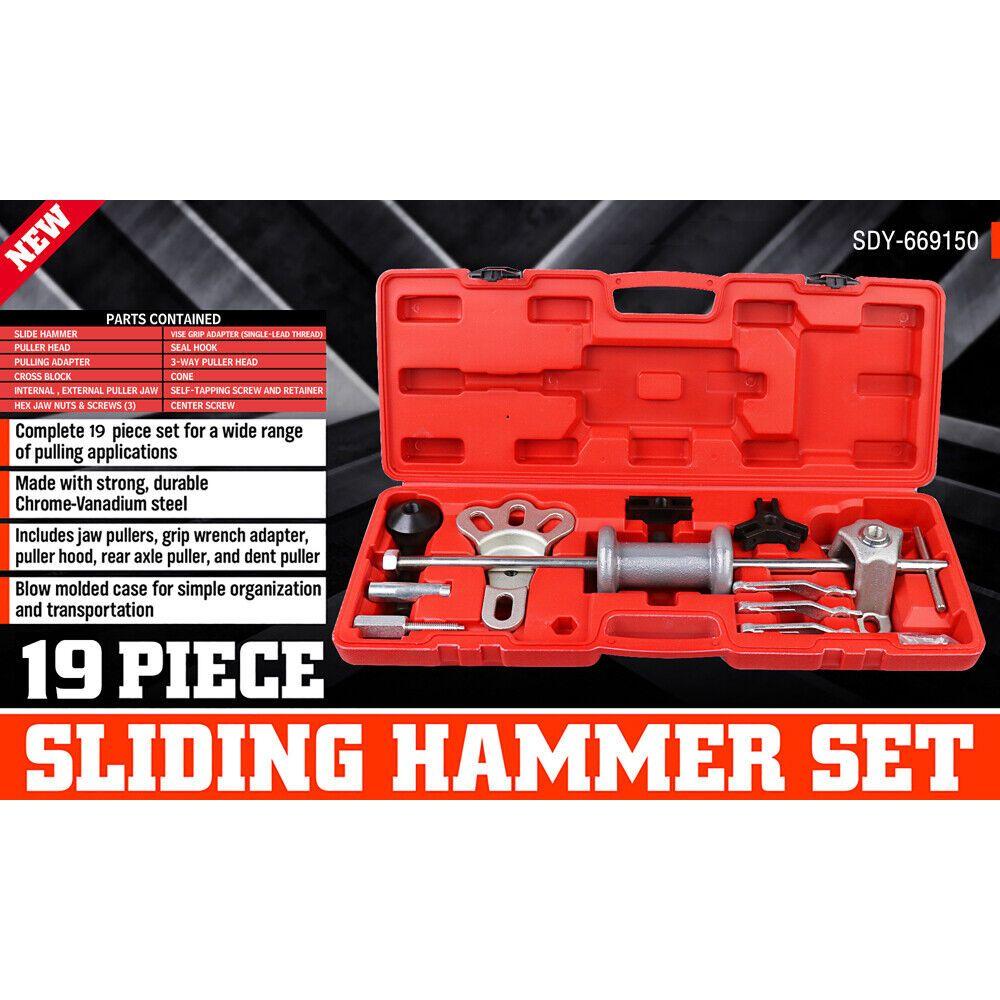 Slide Hammer Tool Kit Dent Puller Wrench Adapter Axle Bearing Hub Auto Repair