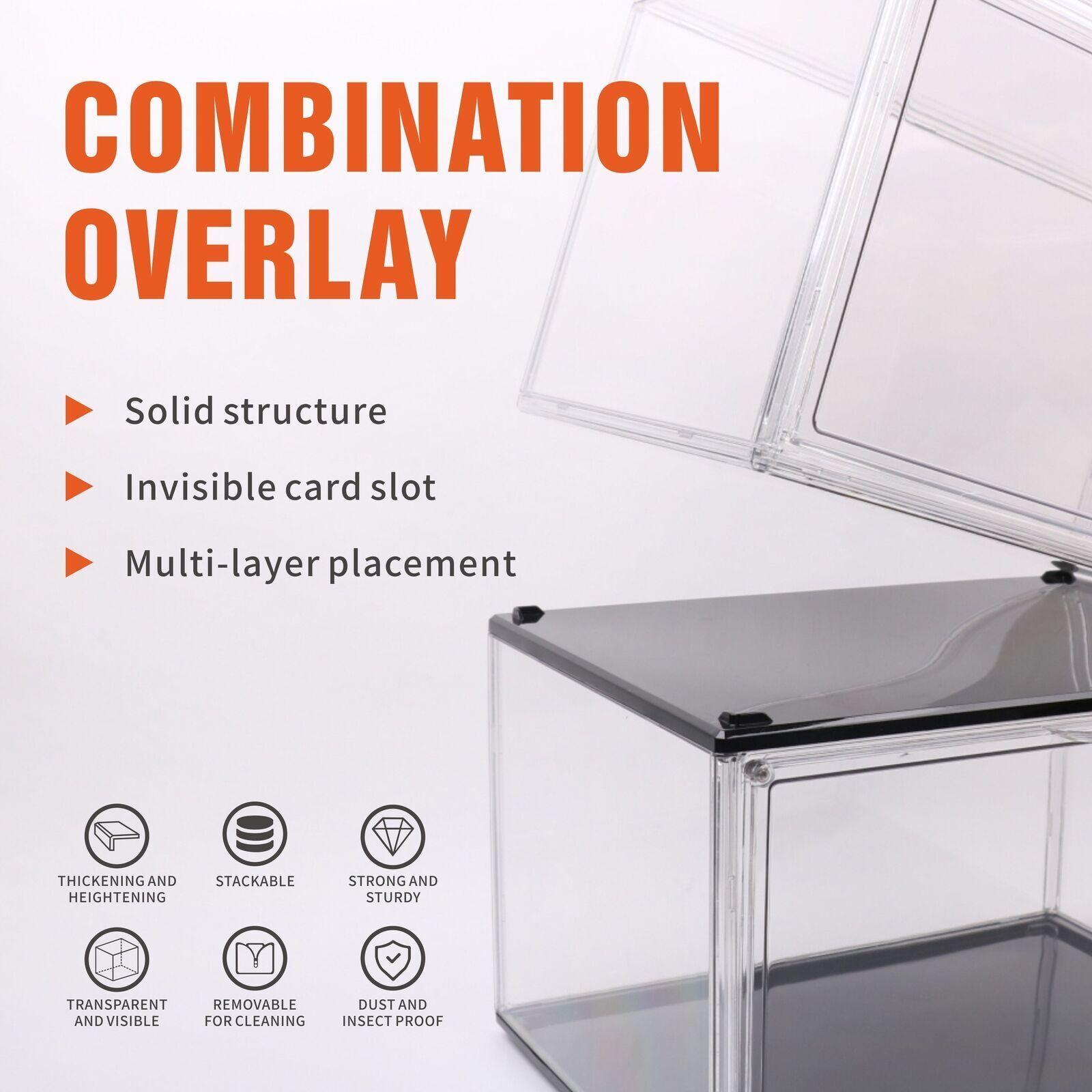 5PC Stackable Shoe Display Box Hard Acrylic Sneaker Storage Containers Case