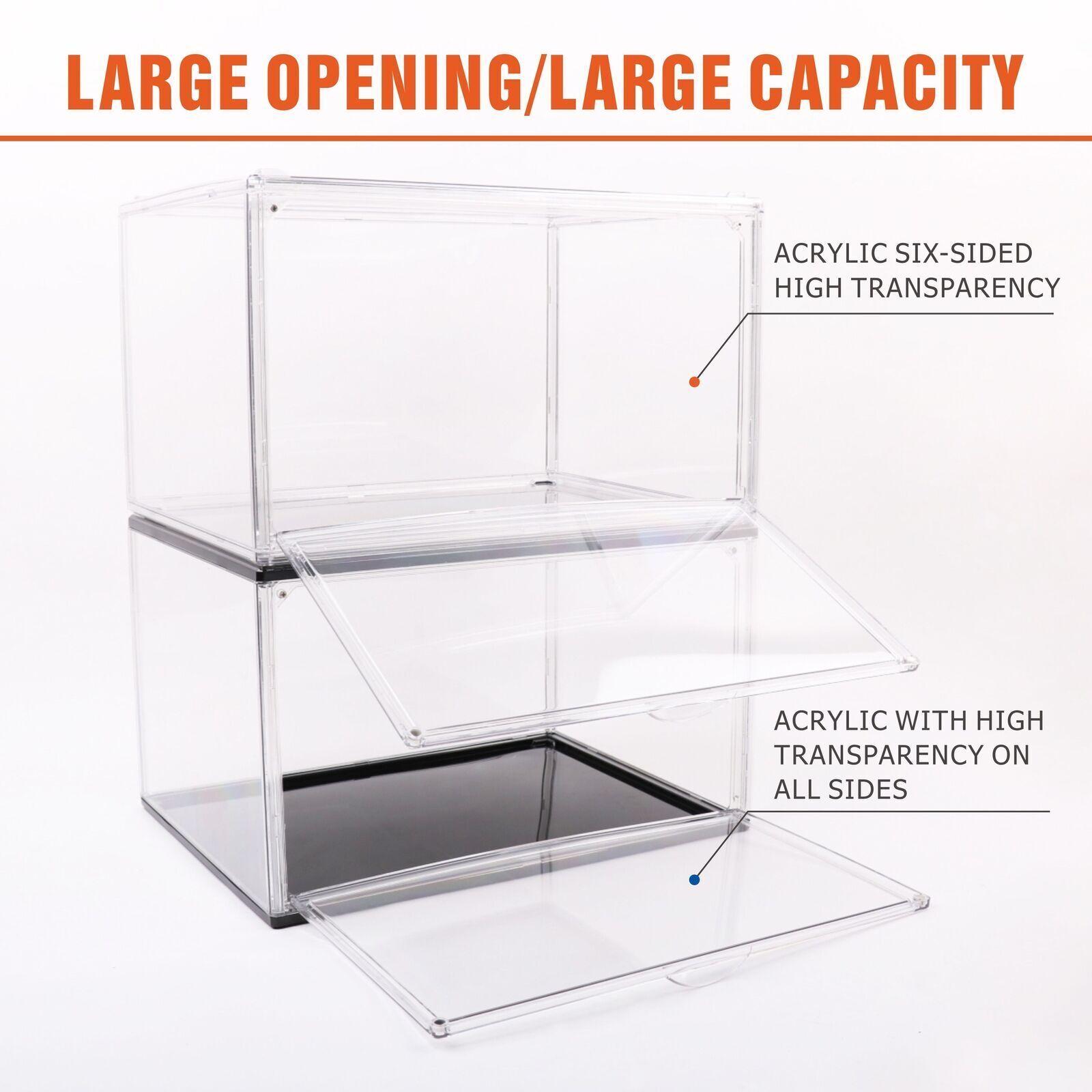 10PC Stackable Shoe Display Box Hard Acrylic Sneaker Storage Containers Case