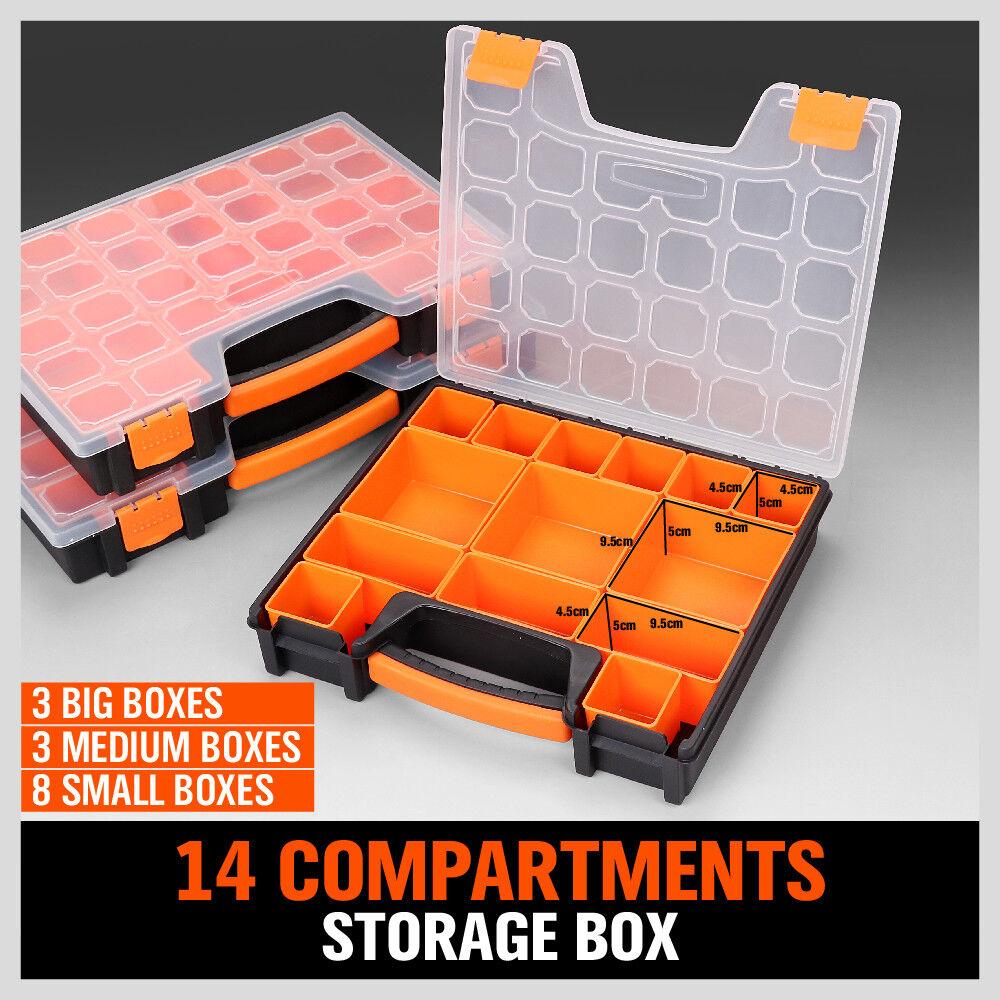 14/15/22 Compartments Parts Storage Box Tool Organizer Plastic Bin Carry Case