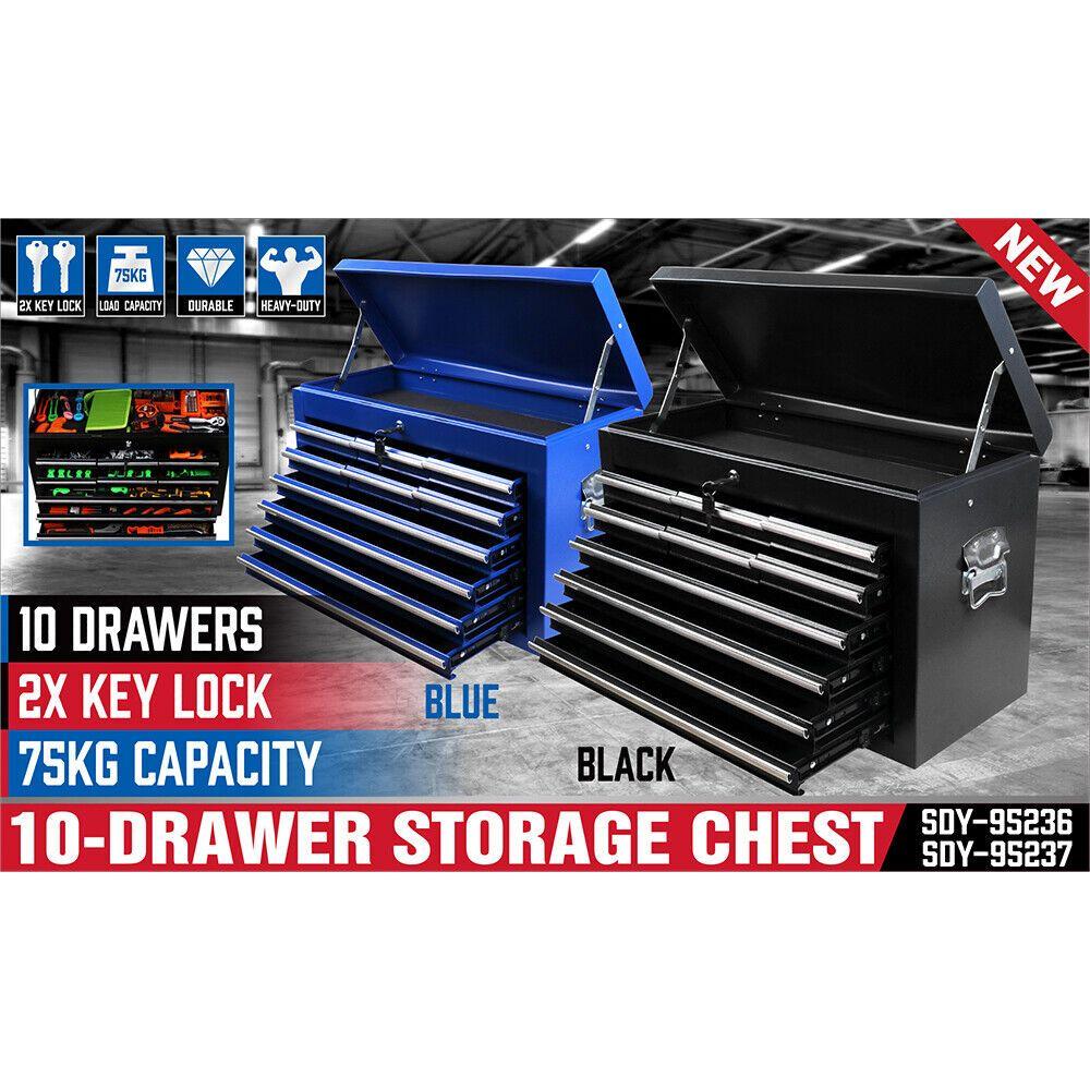 HORUSDY 10-Drawer Tool Box Chest Toolbox Lockable Drawer Cabinet Garage Storage