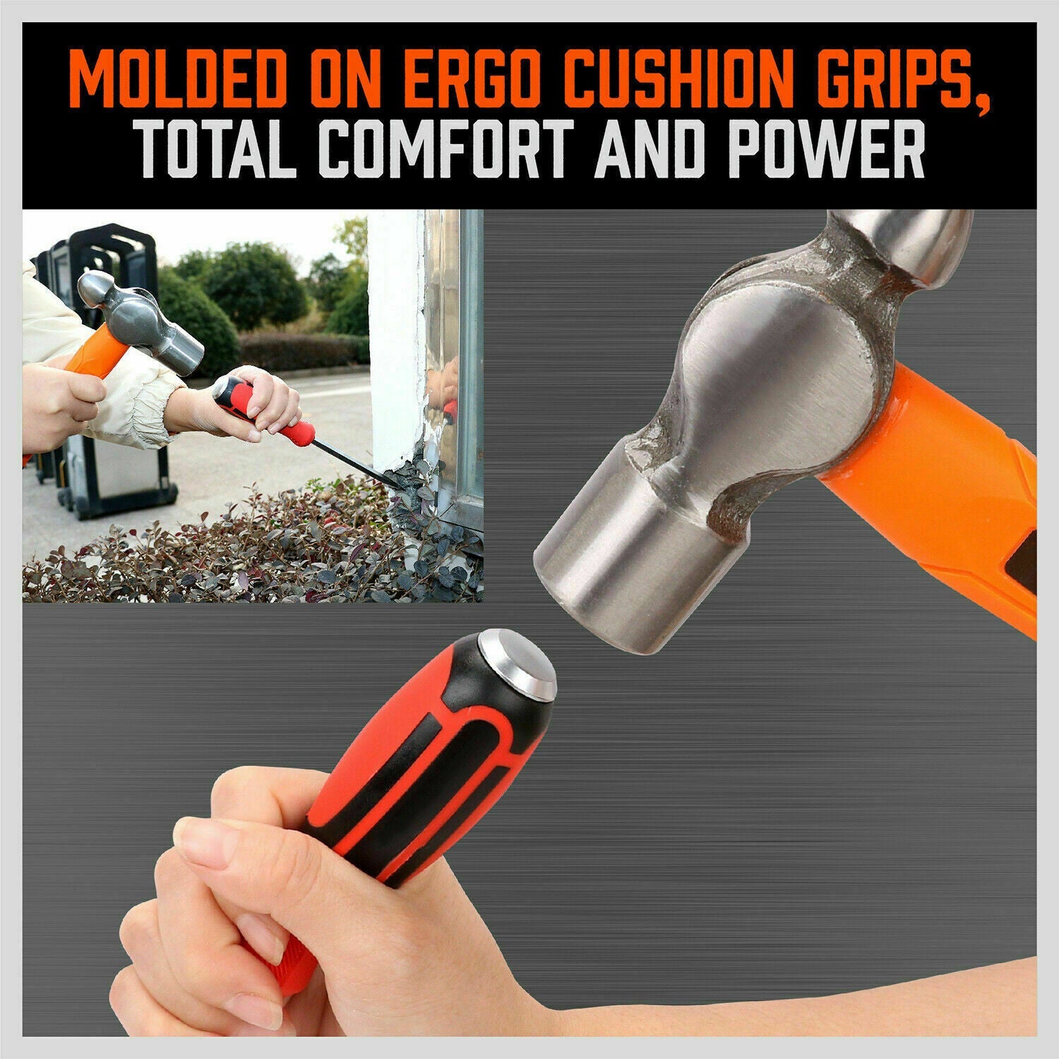 44-Piece Impact Screwdriver Set with Magnetic Bits, High Torque Hex Keys and Rack with Color Grip