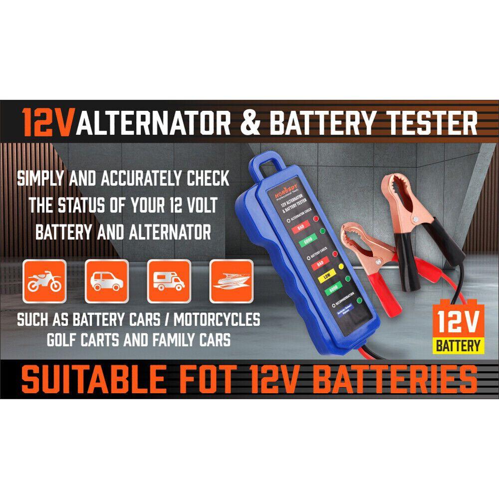 Digital 12V Alternator Battery Tester Car Load Tester Automotive Voltage Check