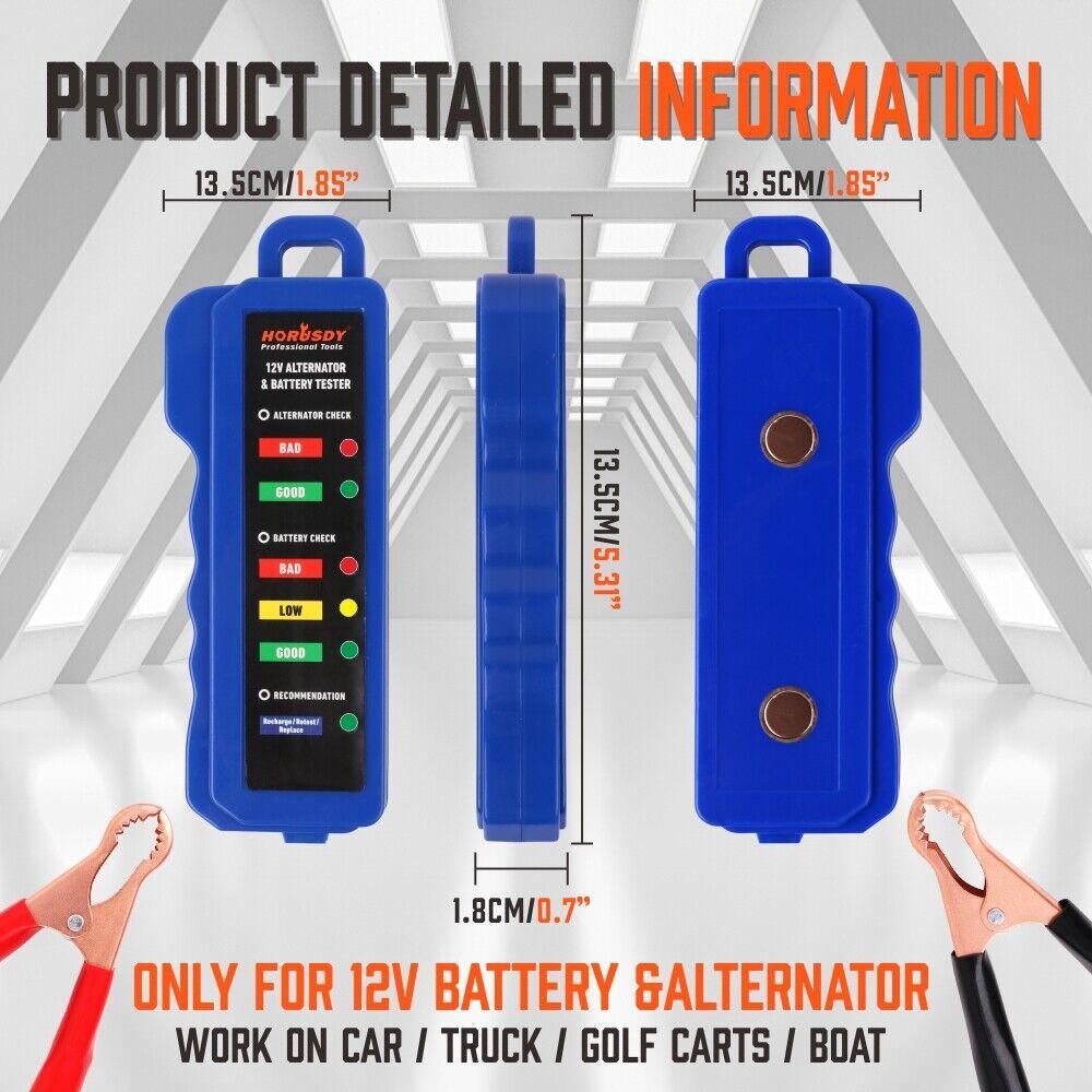 Digital 12V Alternator Battery Tester Car Load Tester Automotive Voltage Check