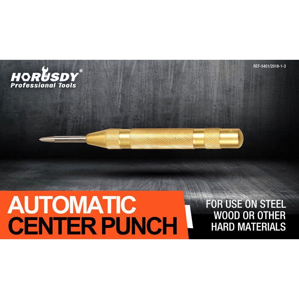 125mm/5" Automatic Centre Punch Adjustable Spring Loaded Metal Drill Tool Glod