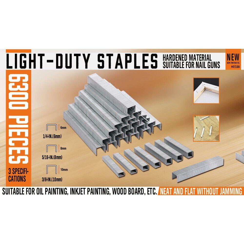 6300Pc Door Shaped Staples Nails 6/8/10mm Staple Gun Stapler Refills Upholstery