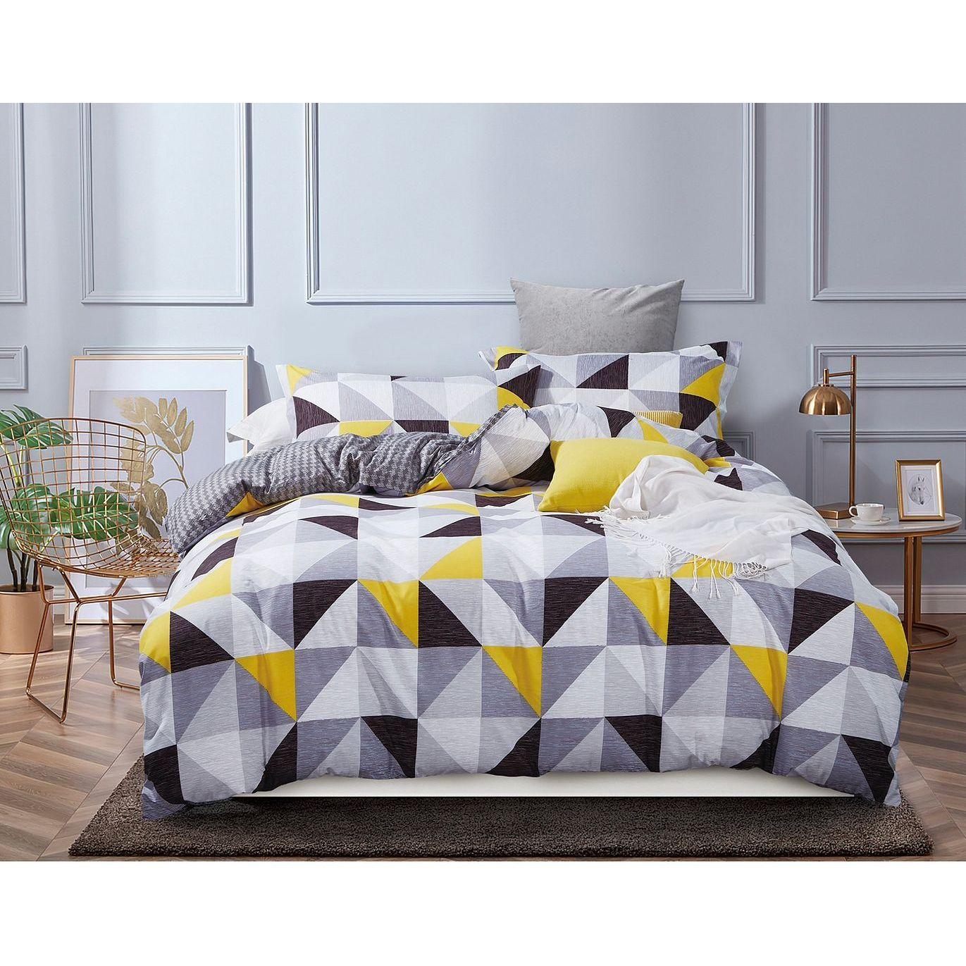 Geometric Super King Size Duvet Doona Quilt Cover Set