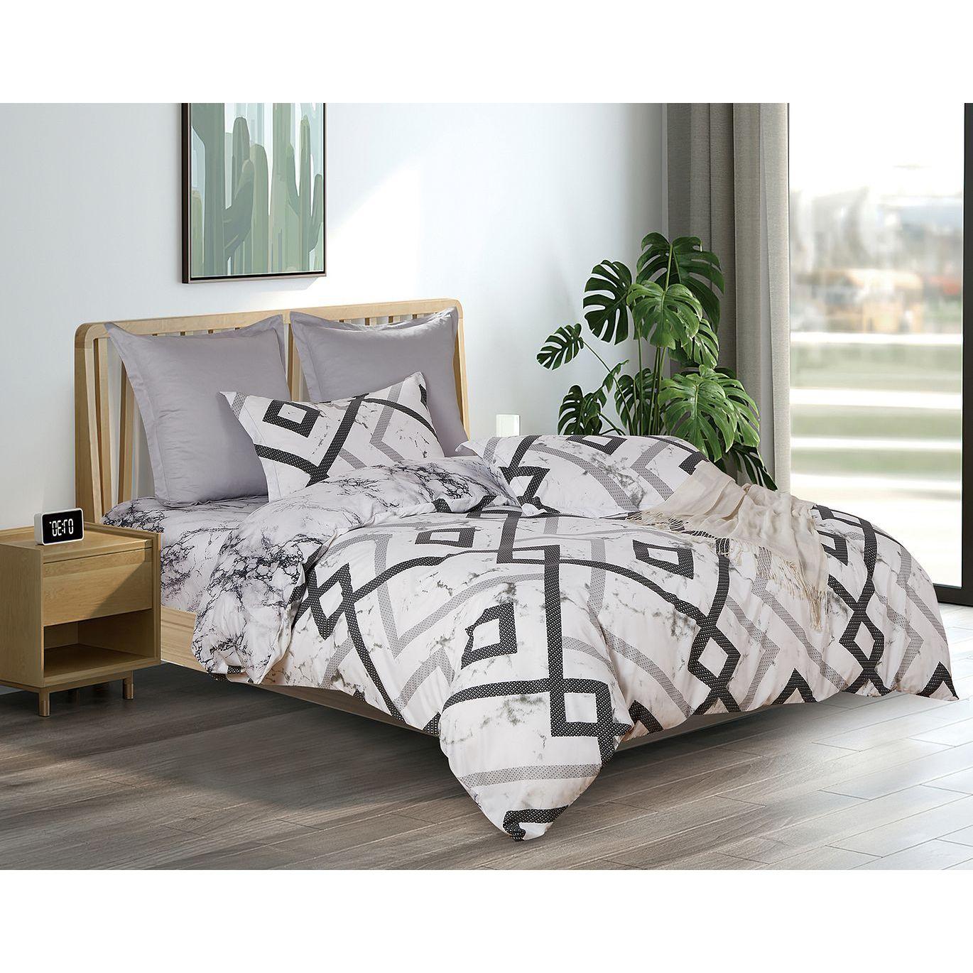 Ashwin Super King Size Quilt Doona Duvet Cover Set