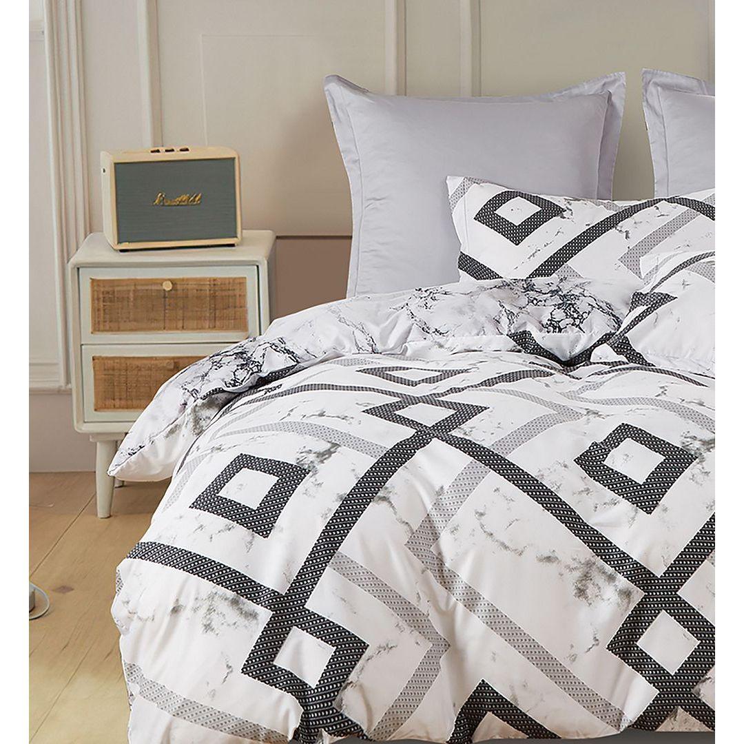 Ashwin Super King Size Quilt Doona Duvet Cover Set