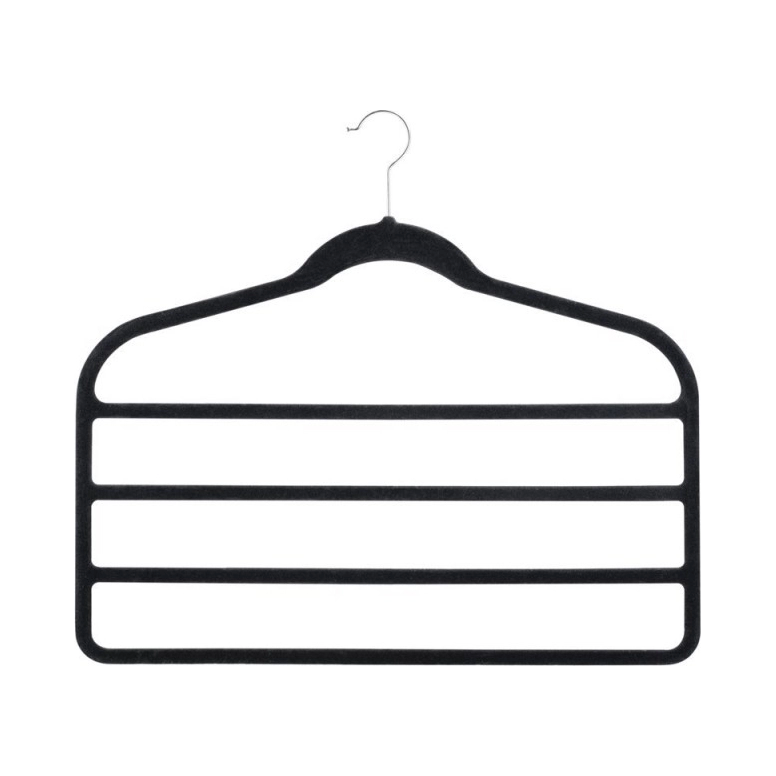 3pcs Velvet Clothes Hangers Grey