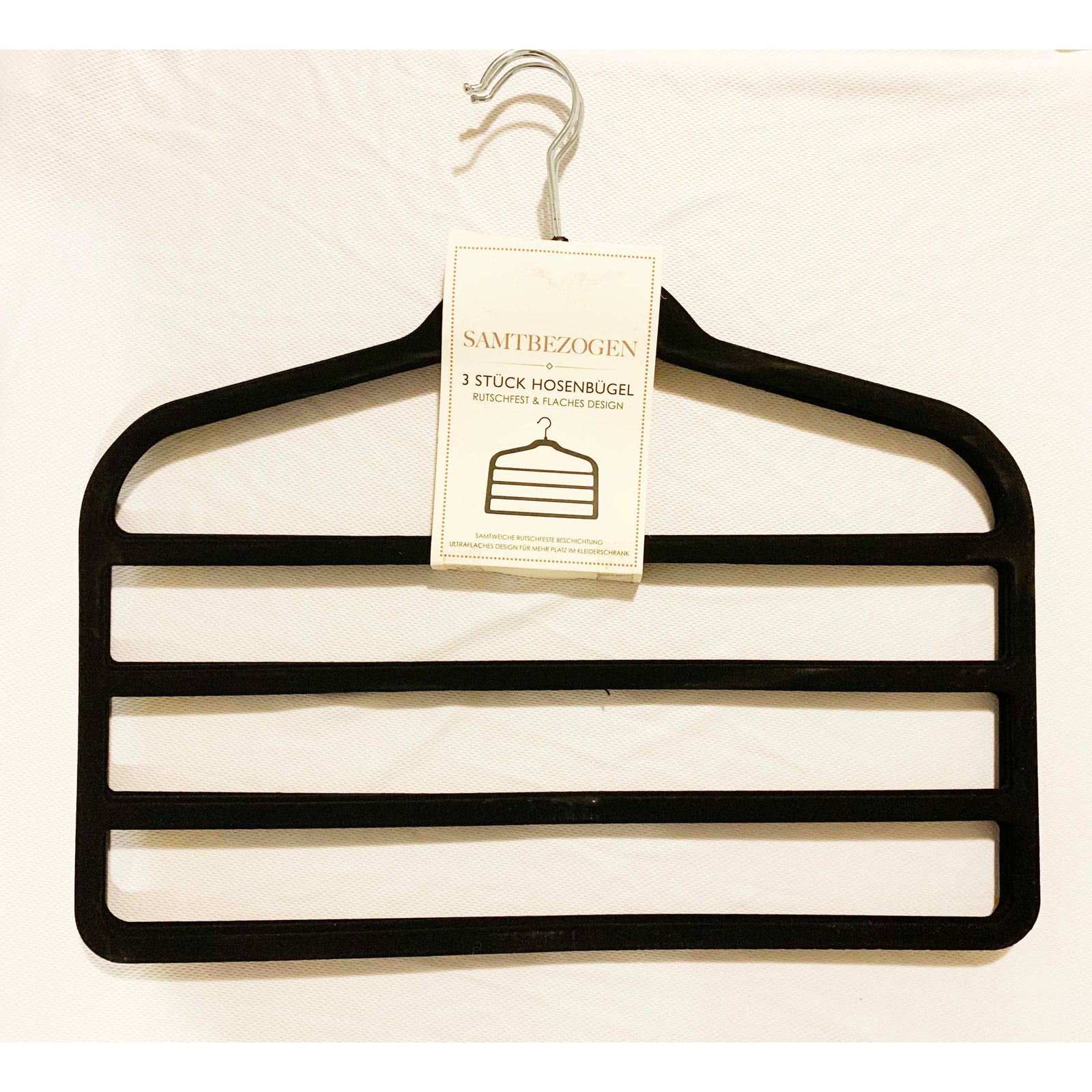 3pcs Velvet Clothes Hangers Grey