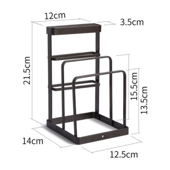 Knife & Chopping Board Shelf Stand White