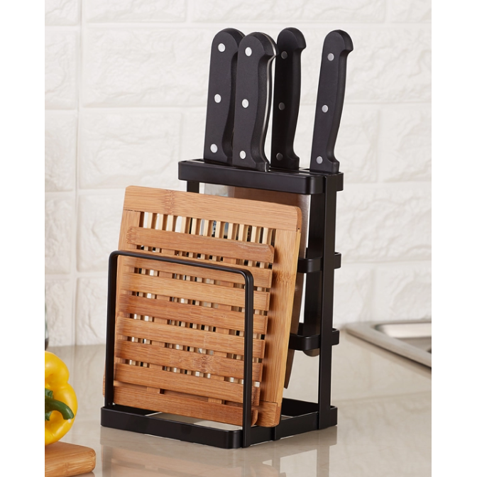 Knife & Chopping Board Shelf Stand White