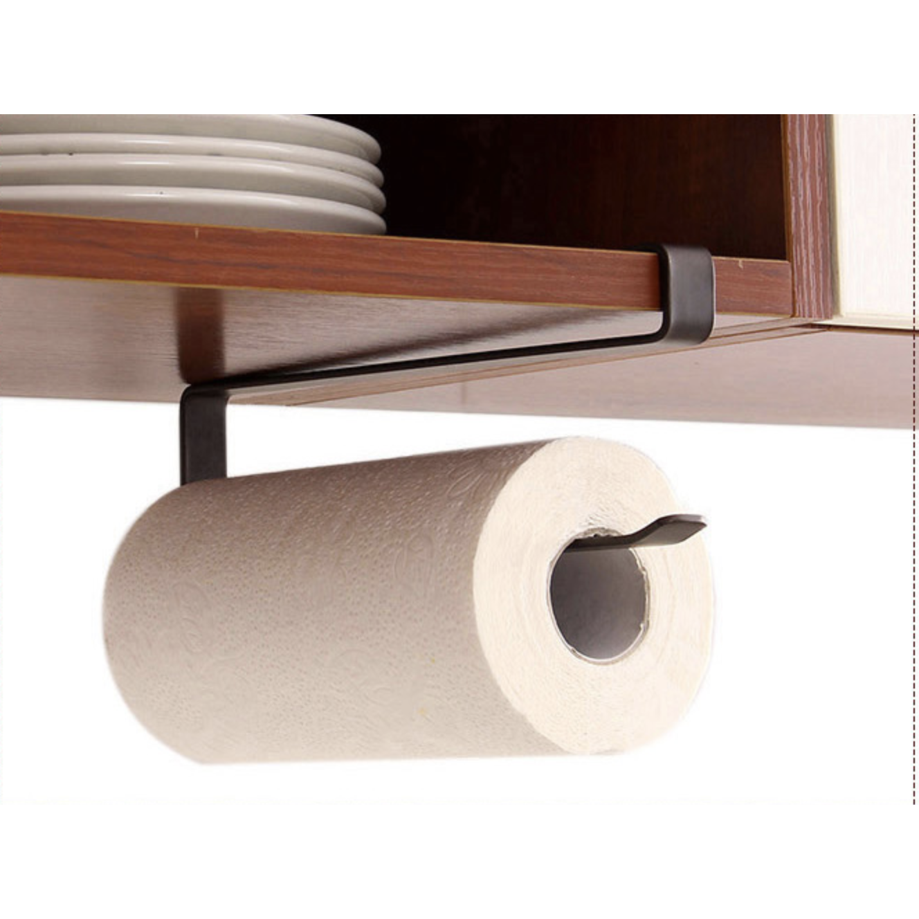 Paper Roll Holder Under Cabinet Black