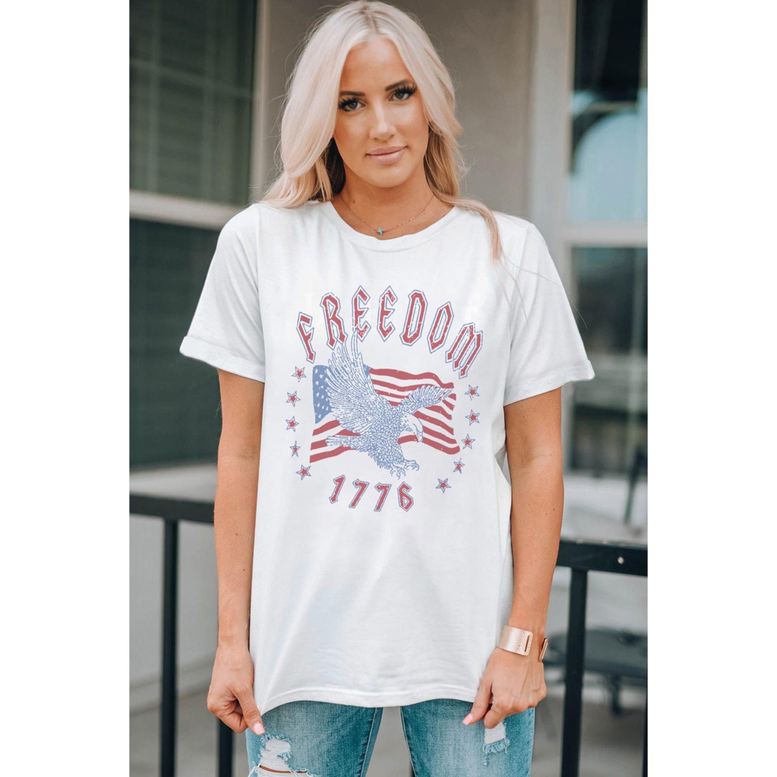 Azura Exchange Eagle Flag Print 1776 Graphic Tee - XL
