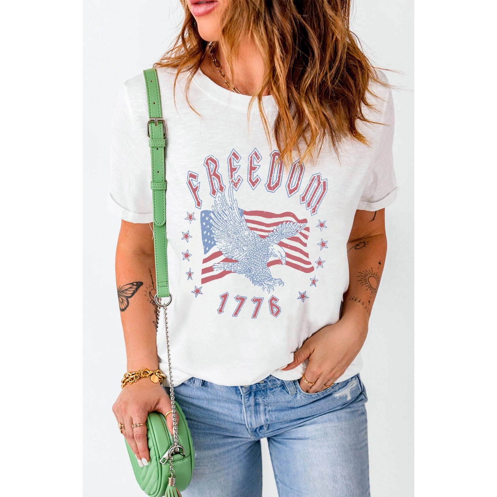 Azura Exchange Eagle Flag Print 1776 Graphic Tee - XL