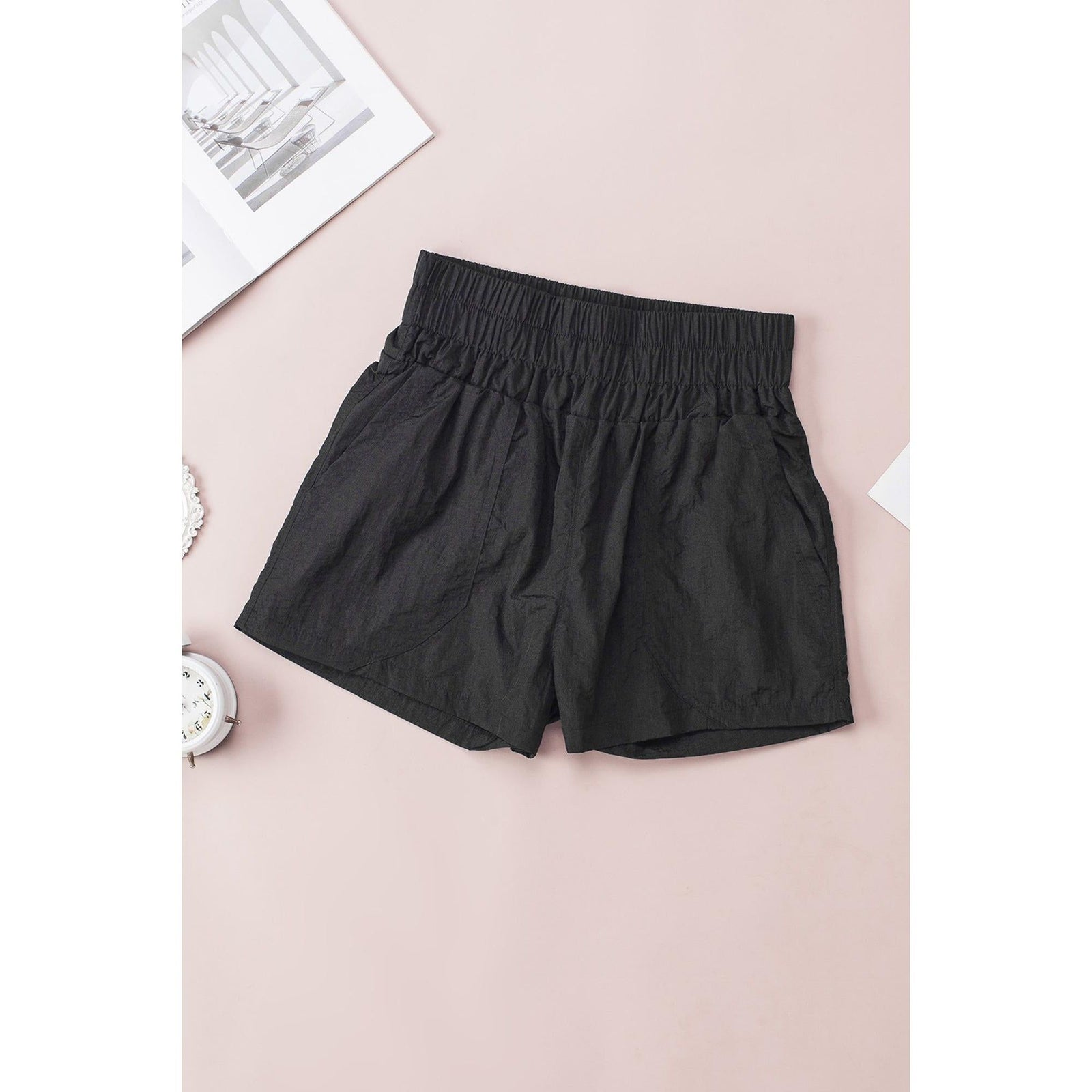 Azura Exchange Elastic High Waist Side Pockets Shorts - XL