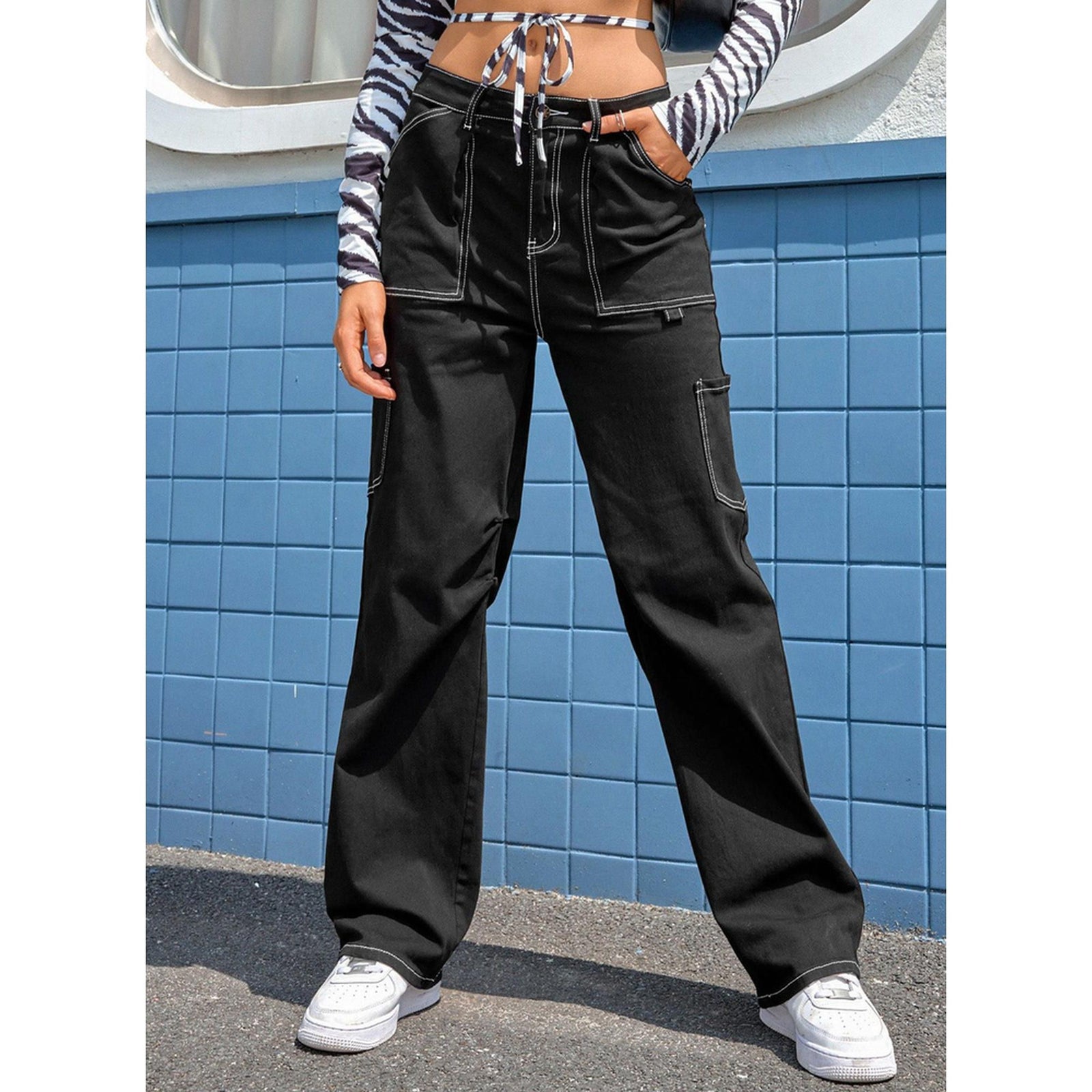 Azura Exchange High Waist Cargo Pants with Pockets - 14 US