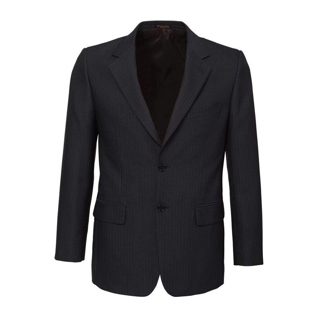 Mens Single Breasted 2 Button Suit Jacket Work Business - Pin Striped - Charcoal - 112