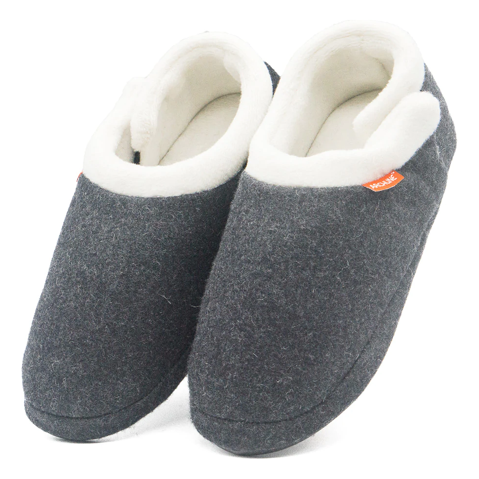ARCHLINE Orthotic Slippers CLOSED Arch Scuffs Orthopedic Moccasins Shoes - Grey Marle - EUR 40