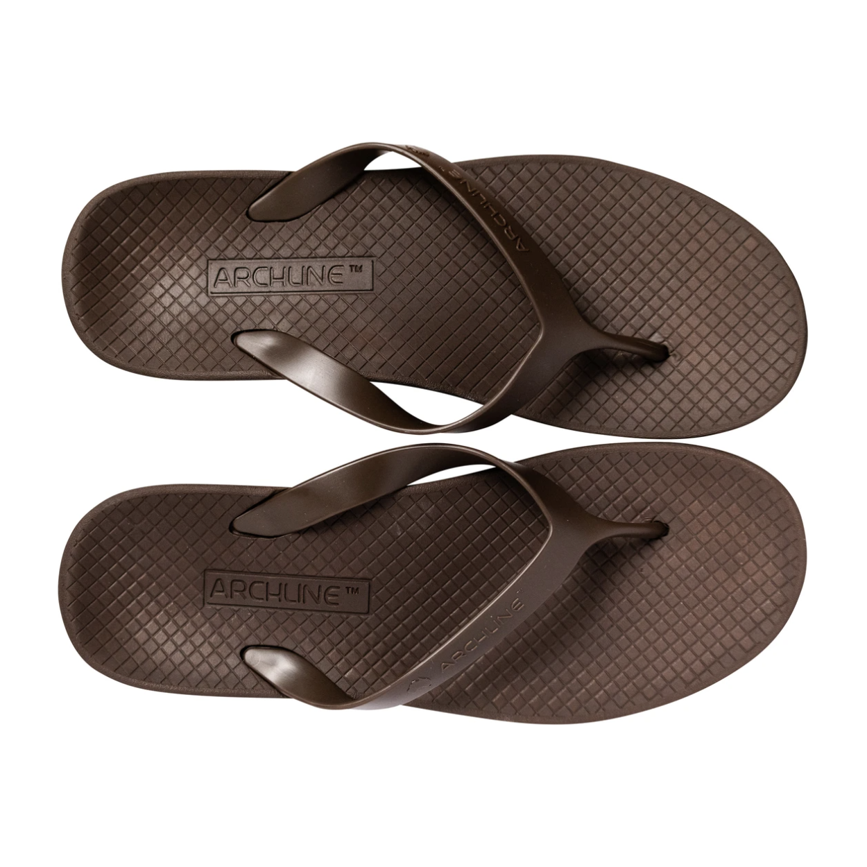 ARCHLINE Orthotic Thongs Arch Support Shoes Footwear Flip Flops Orthopedic - Brown/Brown - EUR 37