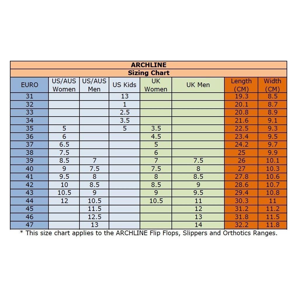 ARCHLINE Flip Flops Orthotic Thongs Arch Support Shoes Footwear - White/Black - EUR 34