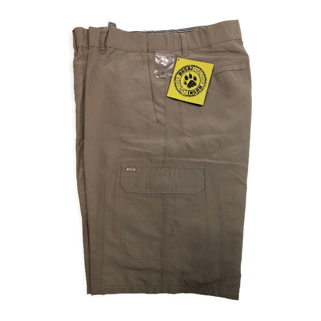 HUSKI Cargo Shorts Mens Cascade Microfibre Flexi Fit Short Army Military 515206 - Clay - 4XL (112cm Waist)