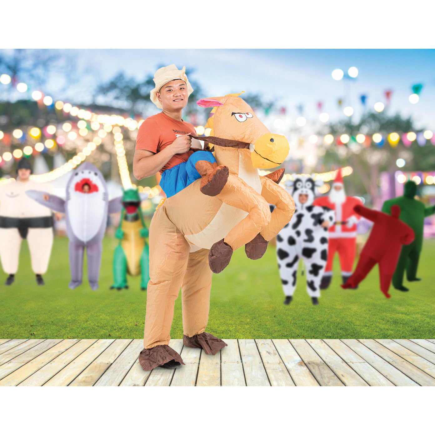 COWBOY Fancy Dress Inflatable Suit -Fan Operated Costume