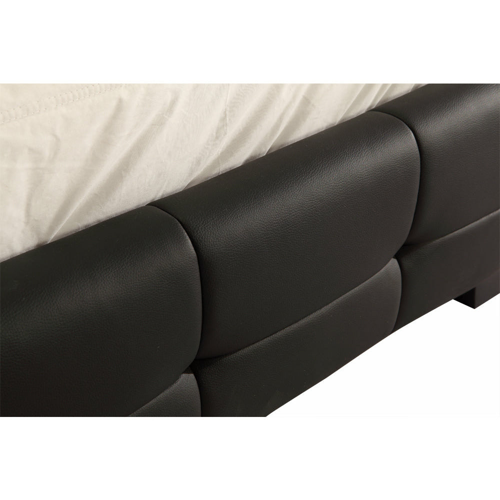 Queen PU Leather Deluxe Bed Frame Black