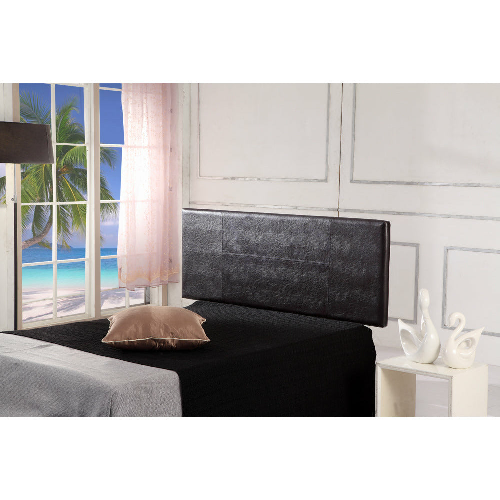 PU Leather Double Bed Headboard Bedhead - Brown