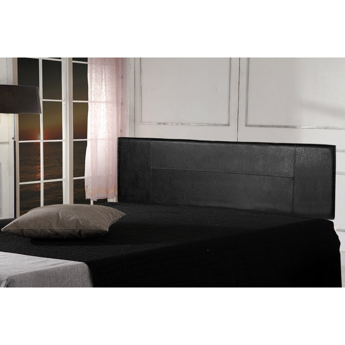 PU Leather King Bed Headboard Bedhead - Black