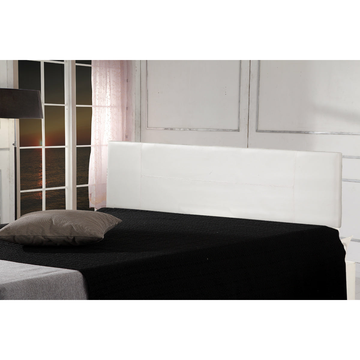 PU Leather King Bed Headboard Bedhead - White