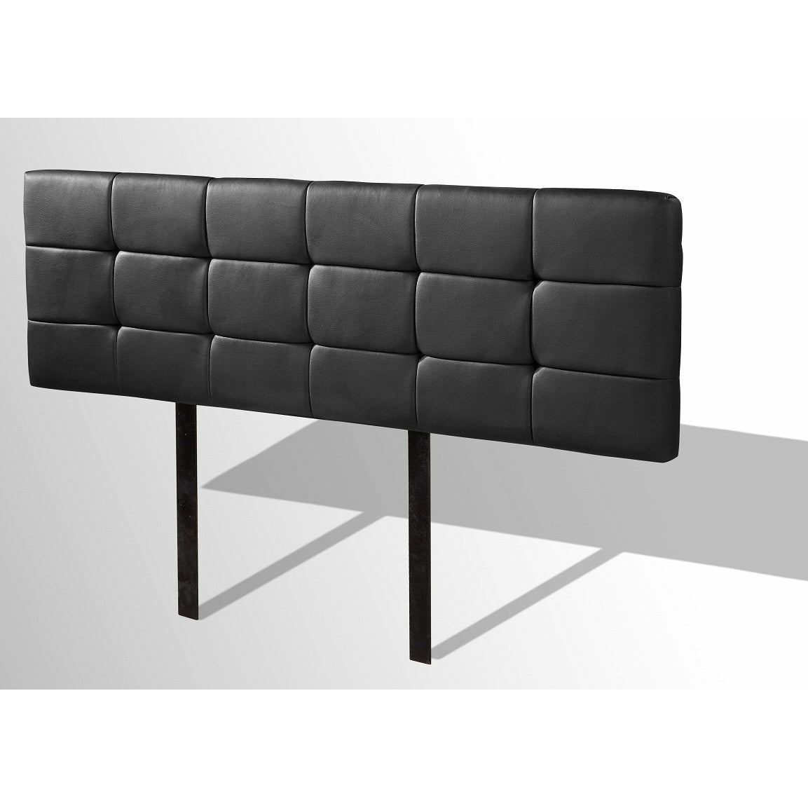 PU Leather Queen Bed Deluxe Headboard Bedhead - Black