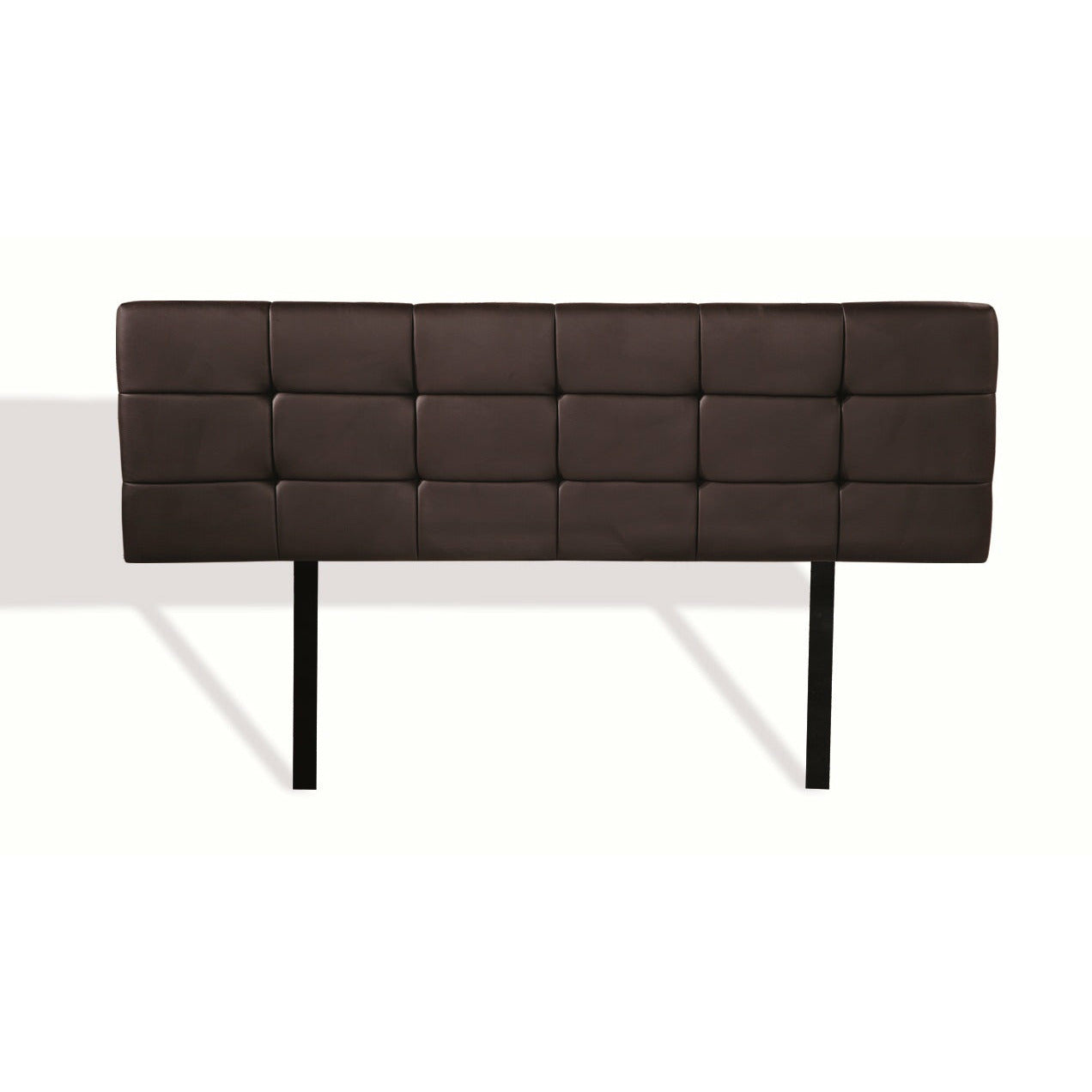 PU Leather Queen Bed Deluxe Headboard Bedhead - Brown