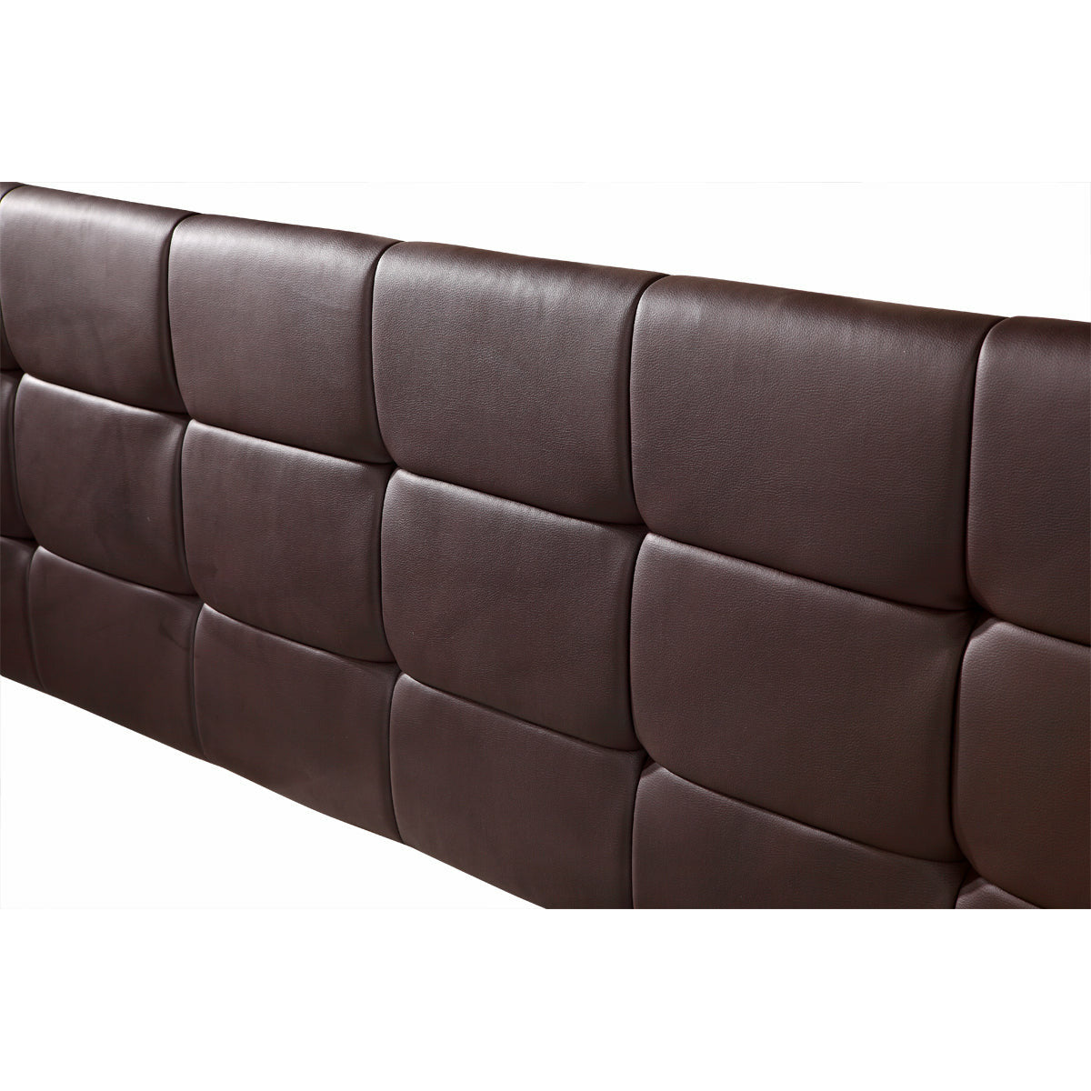 PU Leather King Bed Deluxe Headboard Bedhead - Brown