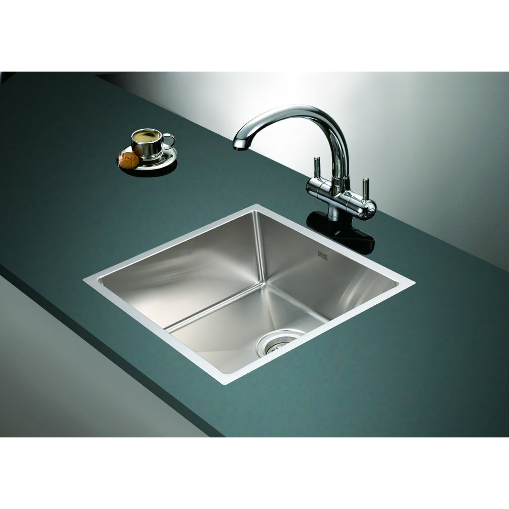 490x440mm Handmade Stainless Steel Undermount / Topmount Kitchen Laundry Sink with Waste