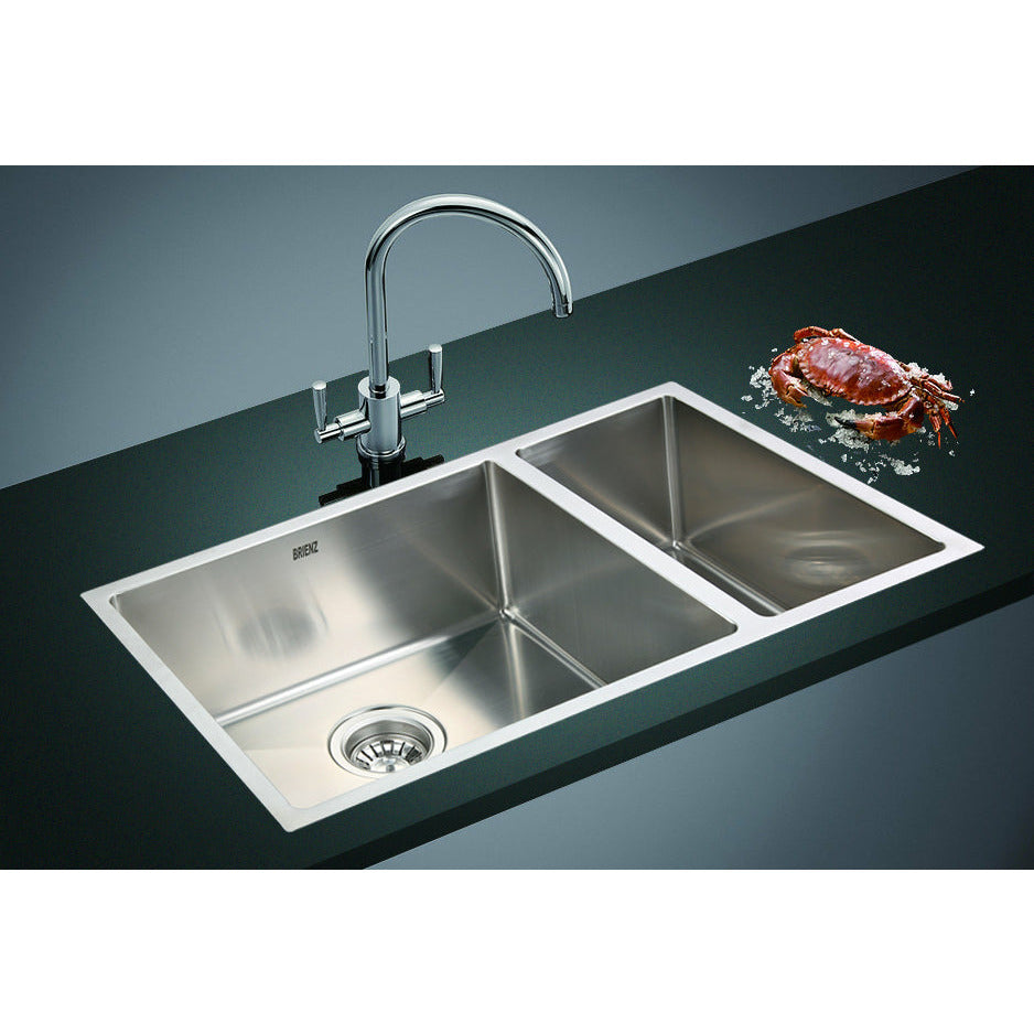 715x440mm Handmade Stainless Steel Undermount / Topmount Kitchen Sink with Waste