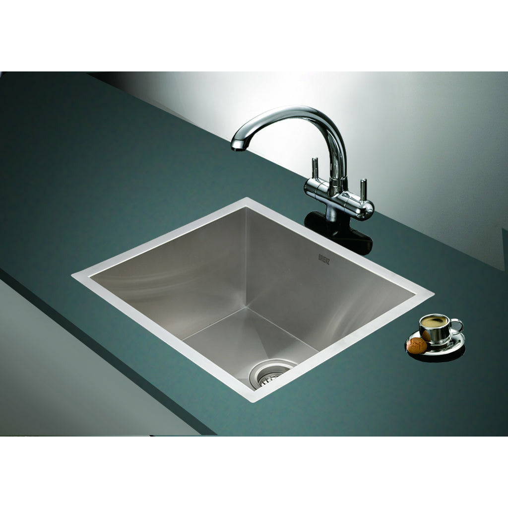 510x450mm Handmade Stainless Steel Undermount / Topmount Kitchen Laundry Sink with Waste