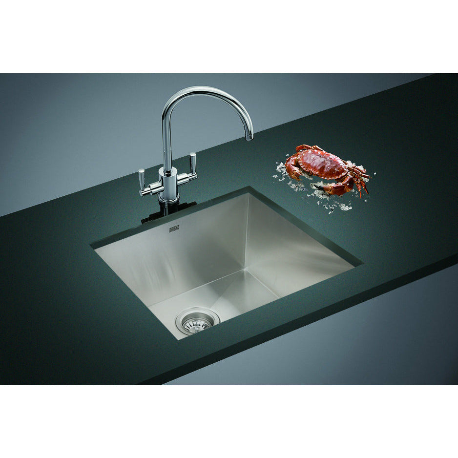 510x450mm Handmade Stainless Steel Undermount / Topmount Kitchen Laundry Sink with Waste