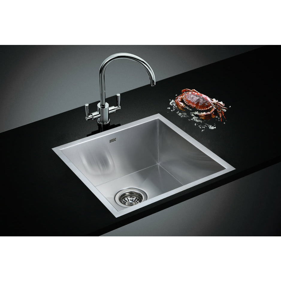 440x440mm Handmade Stainless Steel Undermount / Topmount Kitchen Laundry Sink with Waste