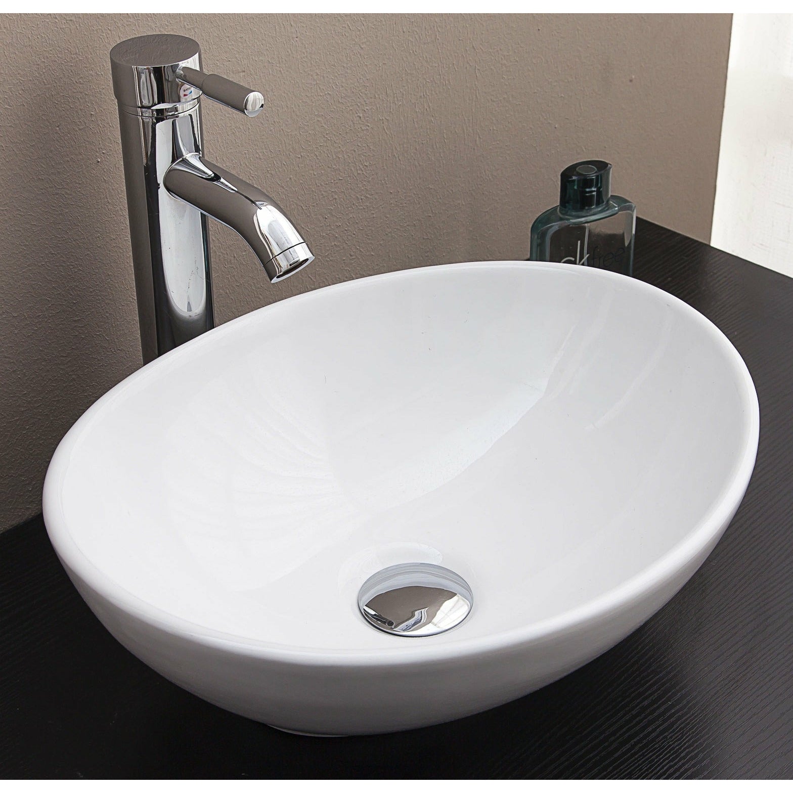 Above Counter Bathroom Vanity Oval Ceramic Basin
