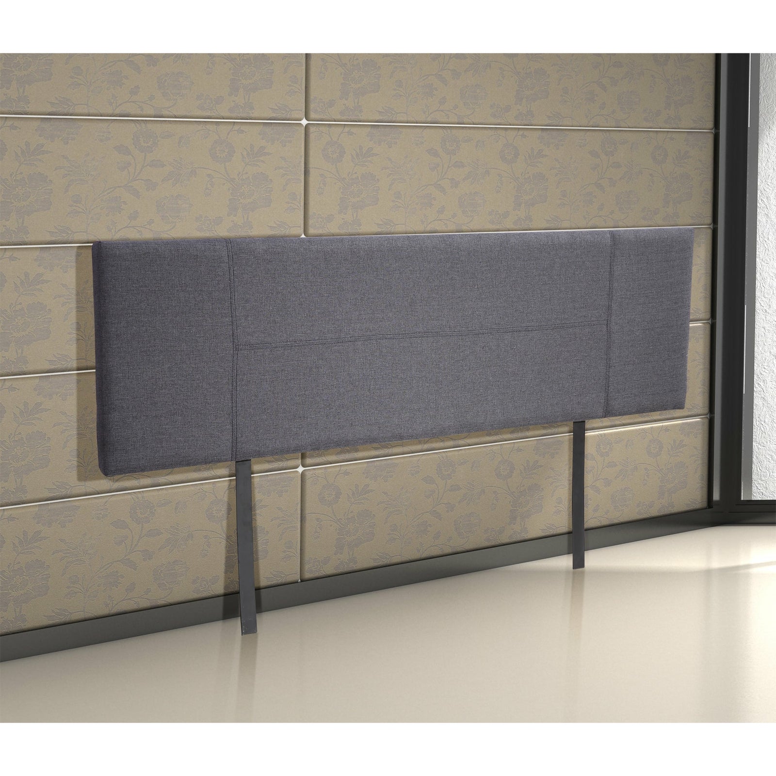 Linen Fabric King Bed Headboard Bedhead - Grey